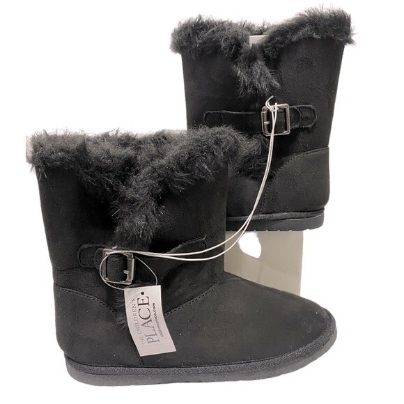 The Children’s Place Toddler Girls Buckle Faux Suede Boots - Picture 1 of 5